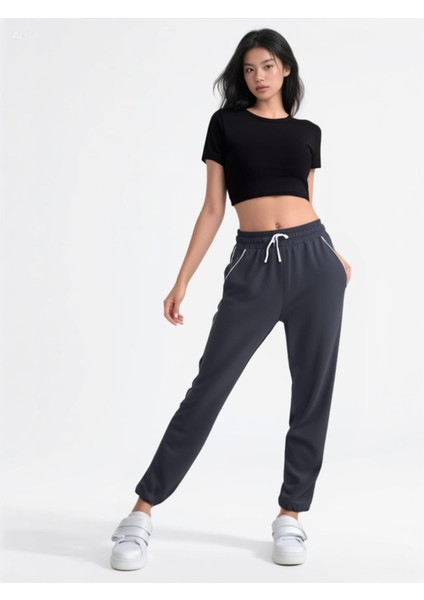 Şeritli Modal Kumaş Rahat Kalıp Eşofman Altı modelleri