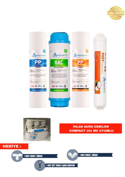 İhlas Aura Cebilon Compact 101 MC Su Arıtma Cihazı 4'lü Filtre Seti