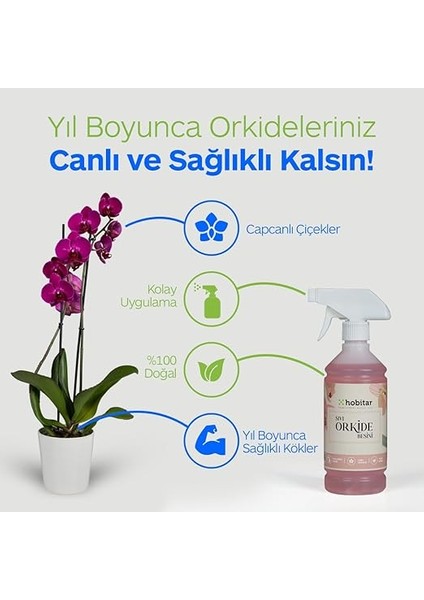 Hobitar Orkide Besini Vitamini 500 ml -%100 Doğal, Çiçeklendirici ve Köklendirici Formül fiyatları