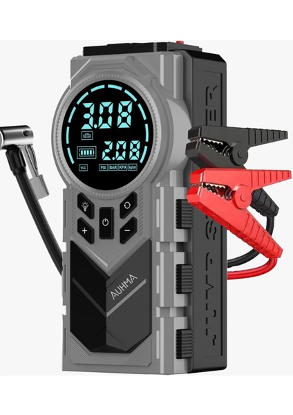 Akü Takviye Powerbak Marş Basma Cihazı 150 Psi Kompresör Pomba 8000MAH - 1000A Jump Starter
