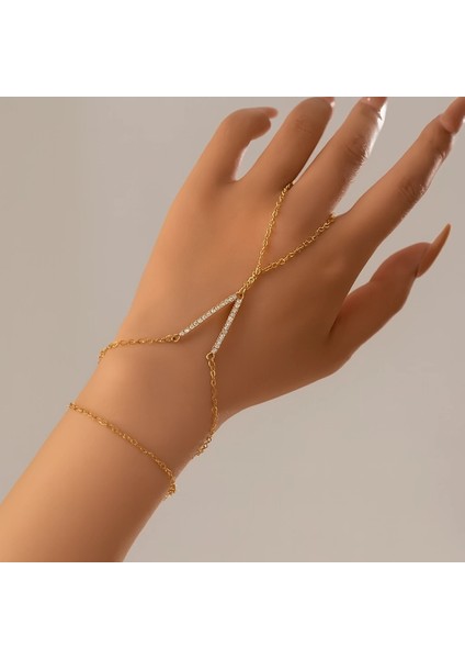 Helena Altın Kaplama V Taş Kaplamalı Parlak Kadın Şahmeran