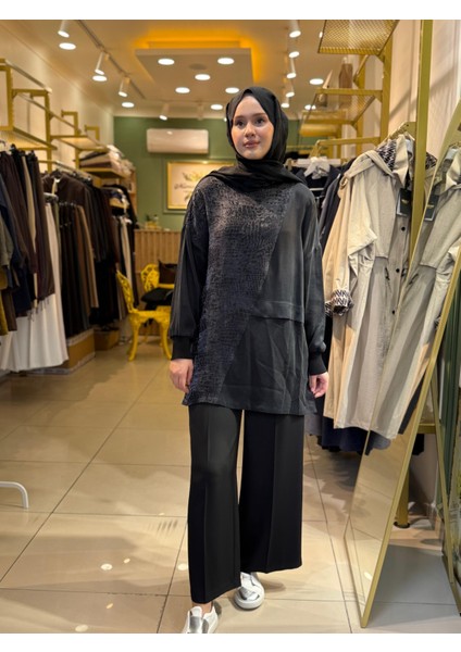 3005 Jakar Desenli Asimetrik Cupra Tunik modelleri