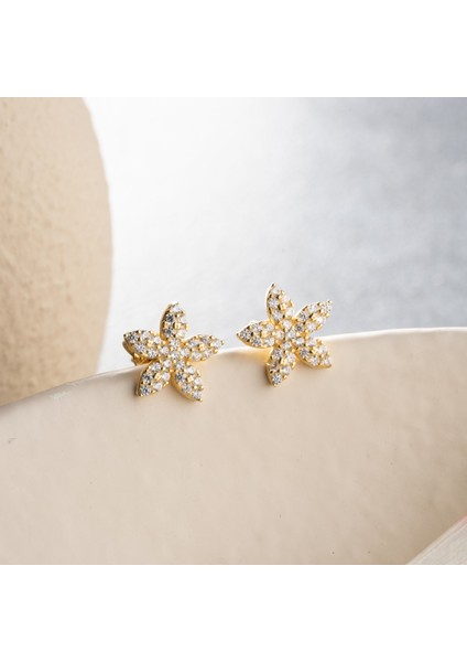 925 Ayar Gümüş Taşlı Minimal Çiçek Küpe fiyatları