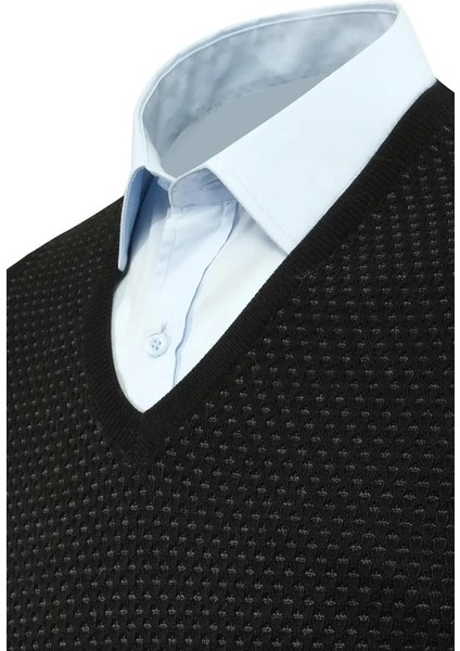 Erkek V Yaka Süveter Çelik Örgü Regular Kalıp 5201H BGL-ST04842 fırsatları