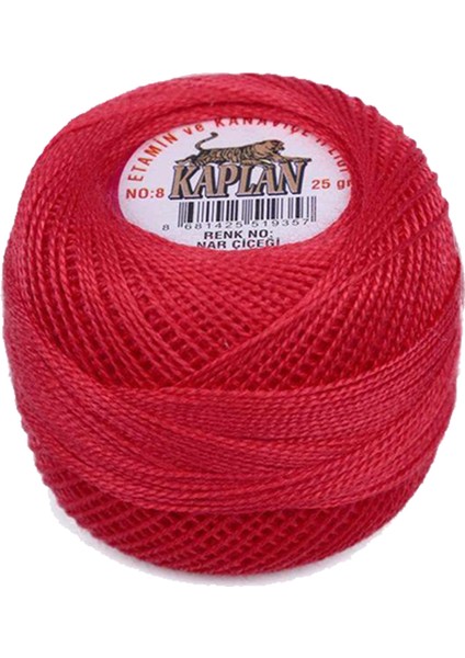 3 Adet Kaplan Etamin ve Kanaviçe Ipi 8 No Kod/renk: Nar Çiçeği - 842 - 997 - Ryl fiyatları