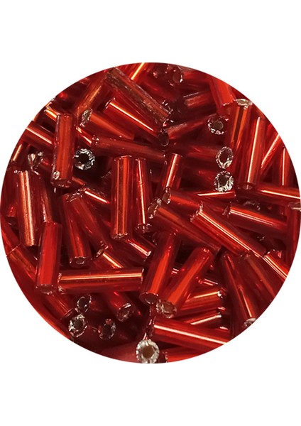 Uzun Boru Kesme Boncuk Çap 2mm Uzunluk 10 mm - 20 Gram - Şeffaf Kırmızı - BNC260 fiyatları