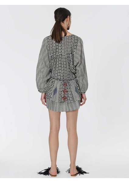 Desenli Renkli Mini Etek Standart Renk Y1965101_089 indirimleri