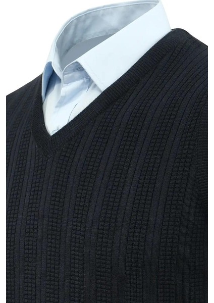 Erkek V Yaka Süveter Çelik Örgü Regular Kalıp 5209H BGL-ST04843 fırsatları