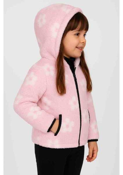 Pembe Çiçekli Tek Üst Kız Çocuk Peluş Hırka fiyatları