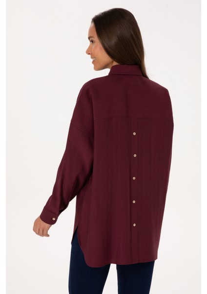 Kadın Plum Gömlek Desenli 50316422-VR177 indirimleri