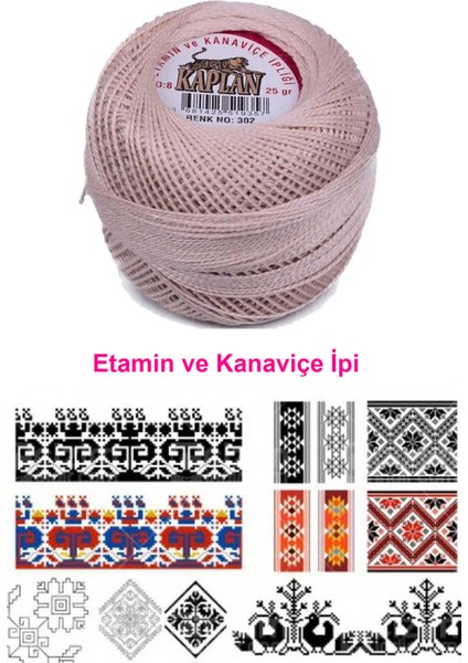 Kaplan Etamin ve Kanaviçe Ipi 8 No Kod/renk: 302 - Royaleks fiyatları