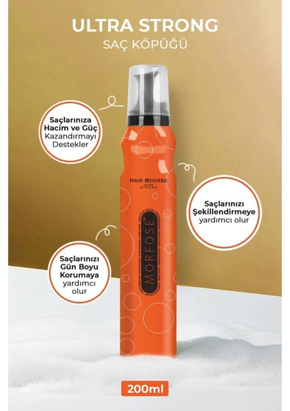 Ultra Strong Saç Köpük 200 ml - Ultra Güçlü Tutuş - Mrfs modelleri