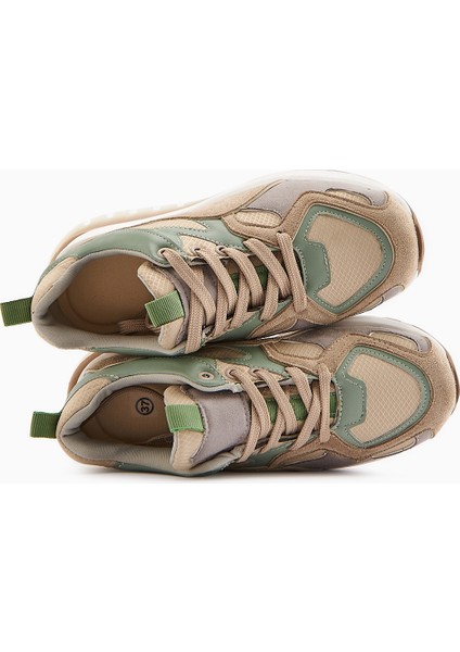 Klara Vizon Süet Yüksek Tabanlı Kadın Sneaker fırsatları