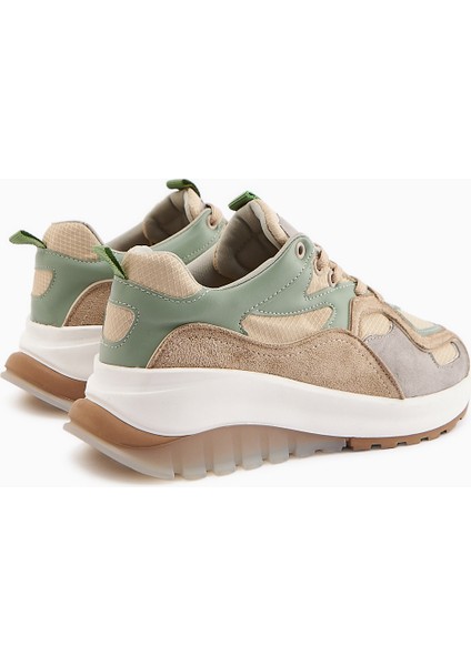 Klara Vizon Süet Yüksek Tabanlı Kadın Sneaker indirimleri