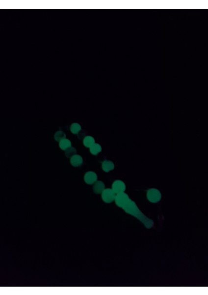 Karanlıkta Yeşil Parlayan Siyah Desenli Püsküllü Kedi Gözü Tesbih