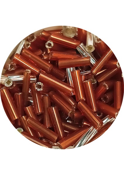 Uzun Boru Kesme Boncuk Çap 2mm Uzunluk 10 mm - 60 Gram - Kahverengi Gümüş - BNC301 fiyatları