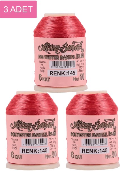 3 Adet Altınbaşak Oya ve Dantel Ipi 20 gr - Royaleks - No: 145