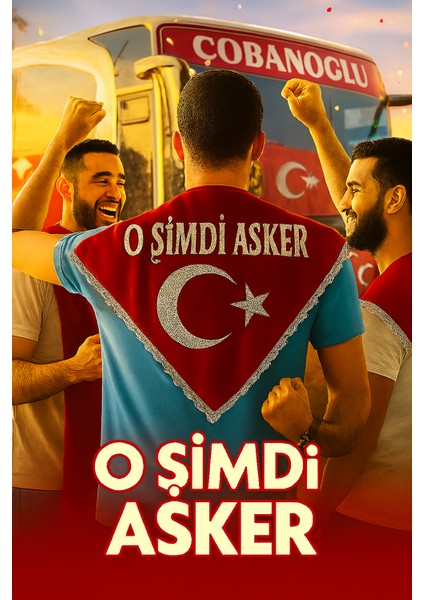 Bolat Avm ''o Şimdi Asker'' Yazılı Pullu Kına Örtüsü (Eldivenli) Kırmızı Renk (Üçgen Şeklinde) fiyatları