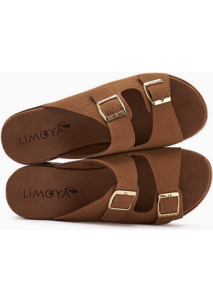 Samina Camel Çift Bantlı Dolgu Topuklu Kadın Terlik fiyatları