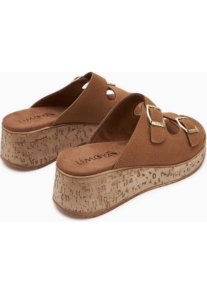 Samina Camel Çift Bantlı Dolgu Topuklu Kadın Terlik indirimleri