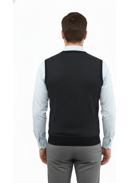 Erkek V Yaka Süveter Çelik Örgü Regular Kalıp 5201H BGL-ST04842 modelleri