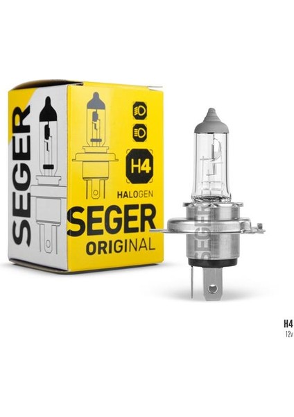 AMPUL H4 125 60/55W P43T STANDART YENİLEME 3.500K STANDART IŞIK P43 TIRNAKLI (10 ADET)