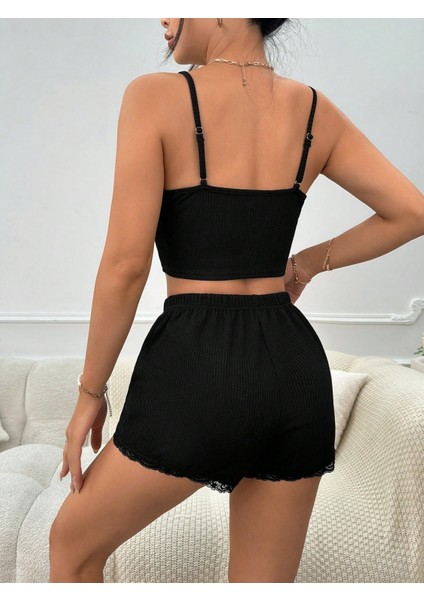 La Vıor Kadın Siyah Şortlu Pijama Takımı fiyatları