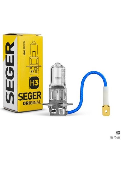 Ampul H3 125 55W PK22S Standart Yenileme 3.500K Standart Işık (10 Adet)