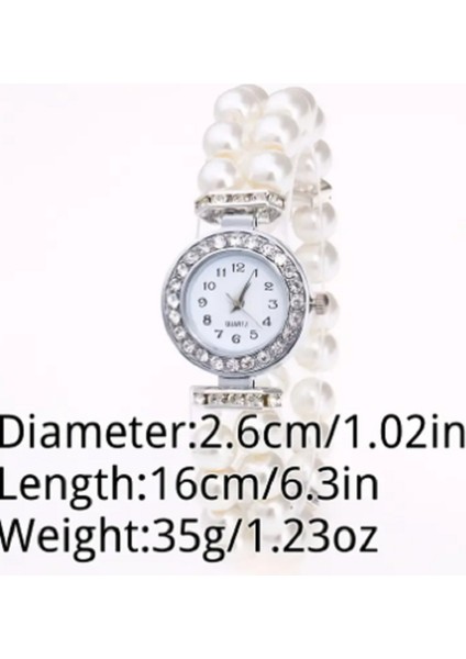 Beyaz Boncuk Kordonlu Kadın Şık Saat fiyatları