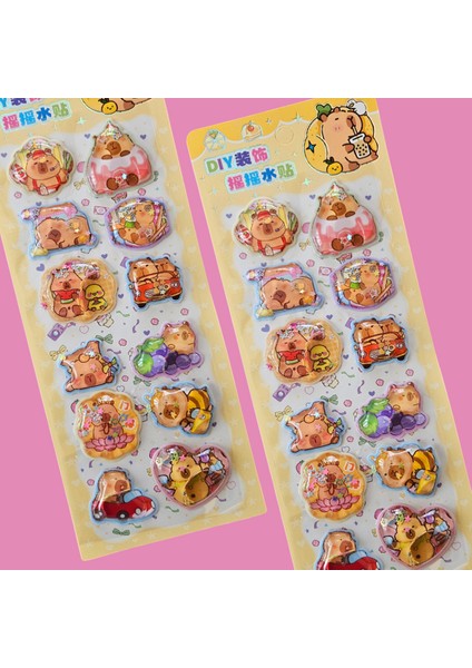 Capybara Disney 3 Boyutlu Sulu Sticker Sarı fırsatları
