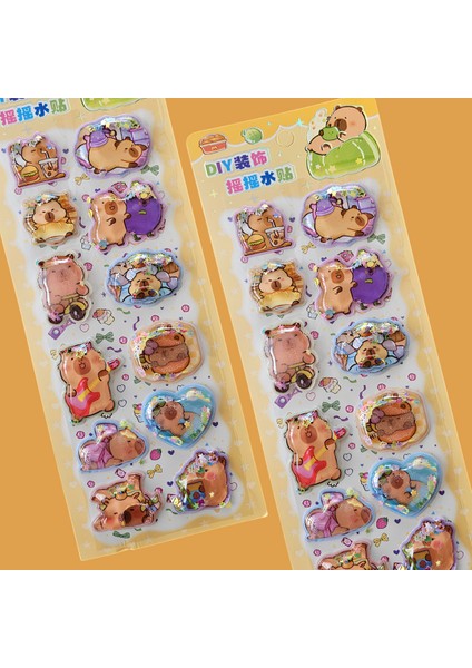 Capybara Disney 3 Boyutlu Sulu Sticker Sarı