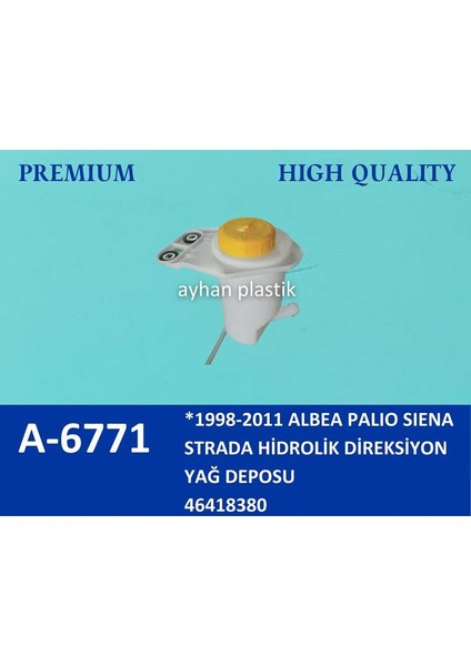 HİDROLİK DİREKSİYON YAĞ DEPOSU KAPAKLI PALIO-STRADA-SIENA-ALBEA-DOBLO-FIORINO 1.3 MTJ 46418380