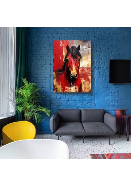 Cam Tablo – Güçlü Bakışlı At Portresiyle Sanat ve Stil Buluşması