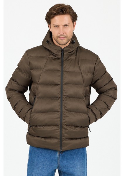 Regular Fit Kapüşonlu Rüzgara ve Suya Dayanıklı Erkek Şişme Mont modelleri