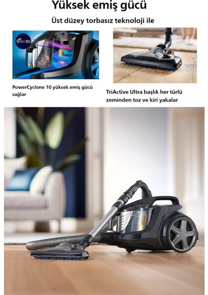 Marathon Elektrikli Süpürge | Toz Torbasız Teknoloji | Güçlü Emiş, Hijyenik Hepa Filtre ve Uzun Ömürlü Performans modelleri