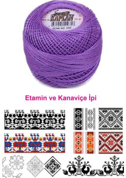 Kaplan Etamin ve Kanaviçe Ipi 8 No Kod/renk: 550 - Royaleks fiyatları