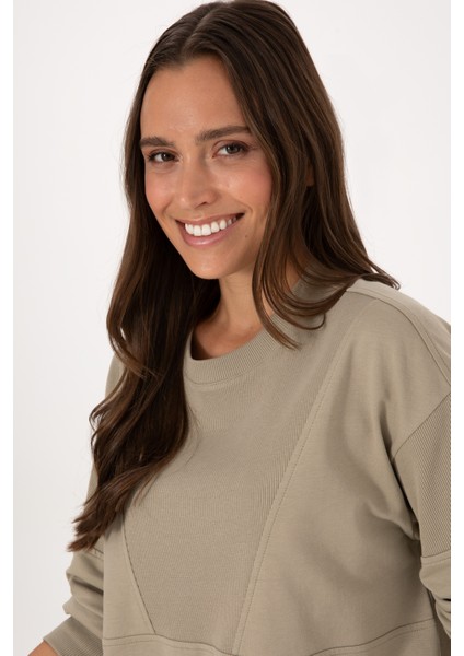 Kadın Açık Haki Sweatshirt 50314170-VR183 fiyatları