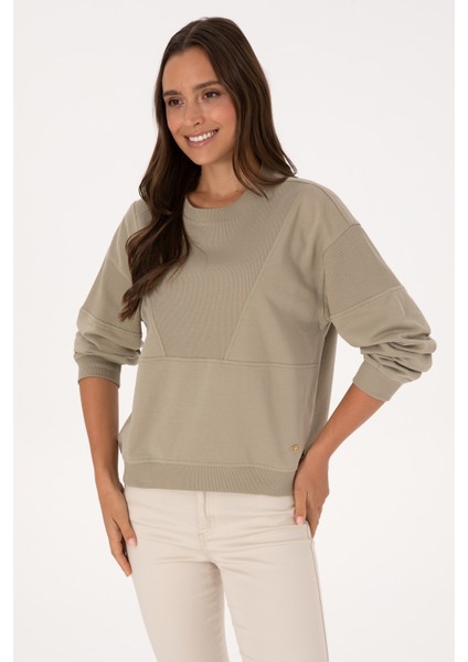 Kadın Açık Haki Sweatshirt 50314170-VR183 modelleri