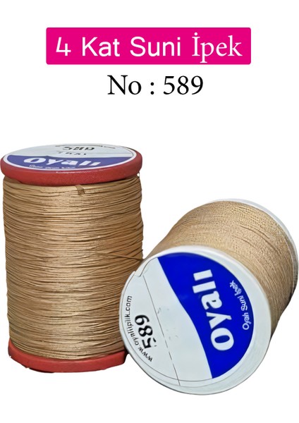 Oyalı 4 Kat Suni Ipek Iplik Iğne Oyası Boncuk Ipi Tığ Oyası NO:589