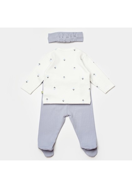 Bibaby Biorganic Love Floral 3 Parça Zıbın Seti 73346 Ekru Lila fiyatları