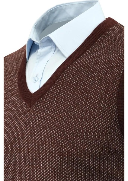 Erkek V Yaka Süveter Çelik Örgü Regular Kalıp 5206H BGL-ST04841 modelleri