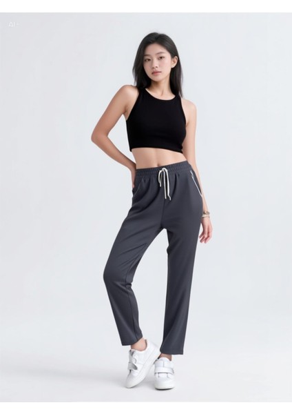 Şeritli Modal Kumaş Rahat Kalıp Eşofman Altı