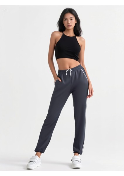 Şeritli Modal Kumaş Rahat Kalıp Eşofman Altı indirimleri