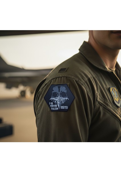 F-16 Fighting Falcon Altıgen Siyah Pvc Tpu Peç Patch Arma fiyatları