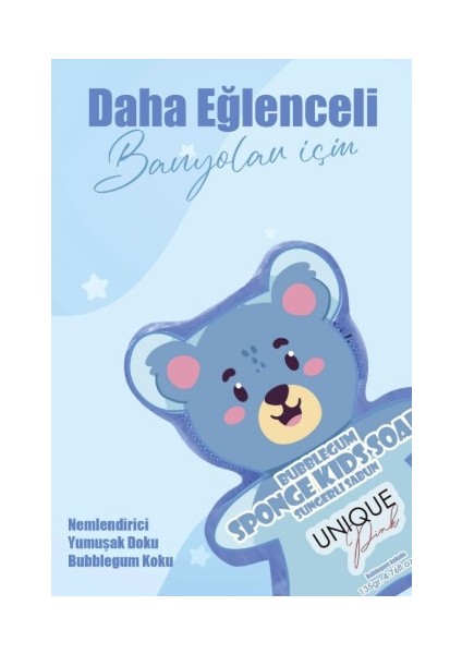 Nemlendirici ve Bubblegum Kokulu Mavi Süngerli Çocuk Sabunu 135GR. modelleri