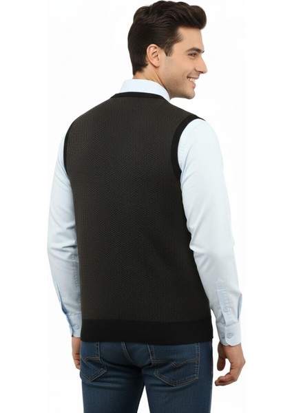 Erkek V Yaka Süveter Çelik Örgü Regular Kalıp 5206H BGL-ST04841 modelleri