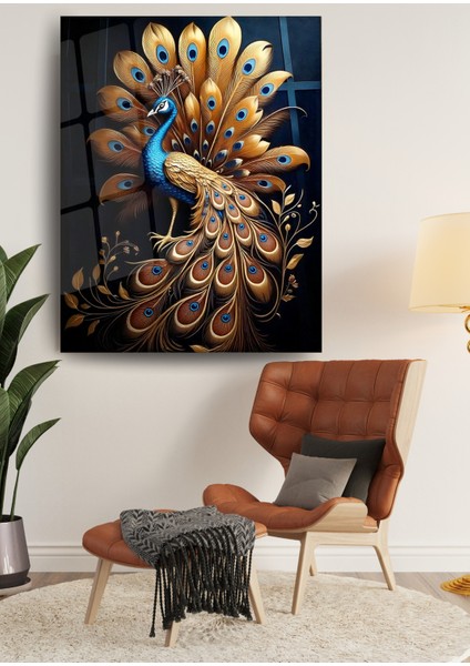 Görkemli Tavus Kuşu - Cam Tablo