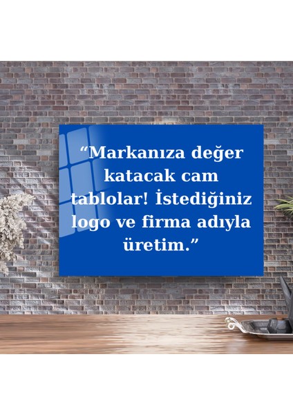 Kişiye Özel Logolu Cam Tablo - Ofis ve Iş Yeri Dekor