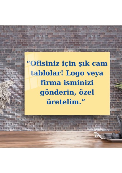 Kişiye Özel Logolu Cam Tablo - Ofis ve Iş Yeri Dekor fiyatları