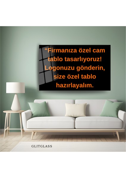 Kişiye Özel Logolu Cam Tablo - Ofis ve Iş Yeri Dekor modelleri